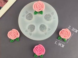 Molde silicona 5 mini rosas 